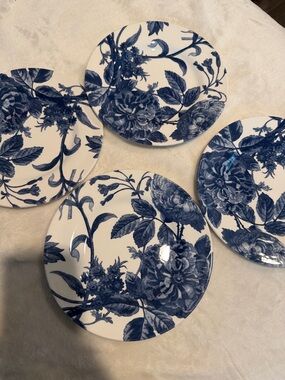 4- Royal Stafford White Salad Plates with Crown Backstamp